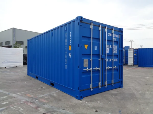 Contenedor marítimo 20 pies lateral abierto azul nuevo